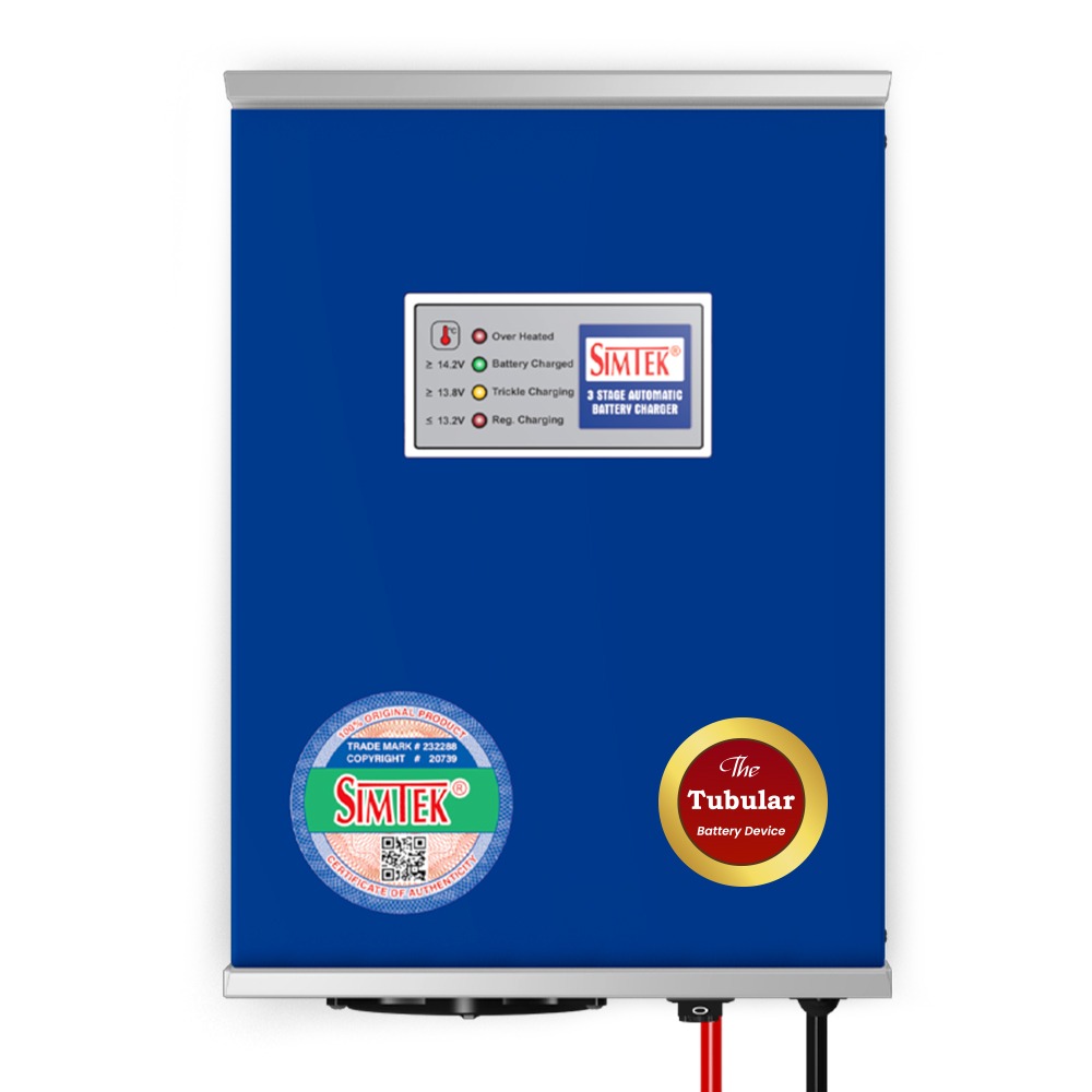 Simtek Tall Tubular Battery Charger 12V 30 Ampere Fully Automatic – 3 Months Warranty