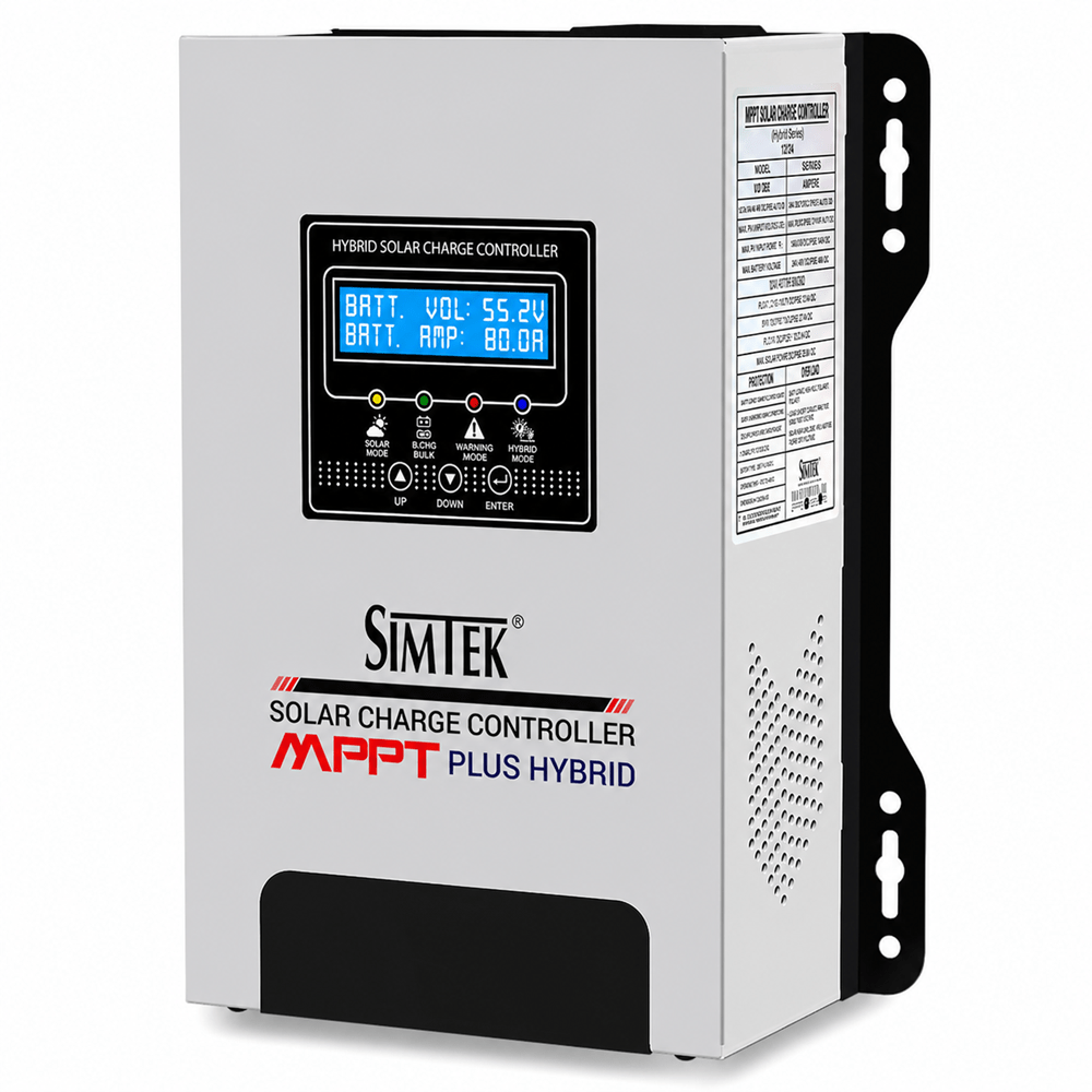 Simtek Mppt Plus Hybrid Solar Charge Controller 170v Voc 80amp 48v Fully Automatic With Dual Lcd & Led Display – 1 Year Warranty - Image 2