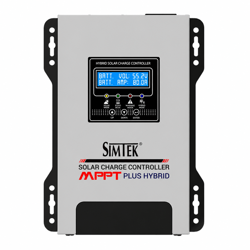 Simtek Mppt Plus Hybrid Solar Charge Controller 170v Voc 80amp 48v Fully Automatic With Dual Lcd & Led Display – 1 Year Warranty