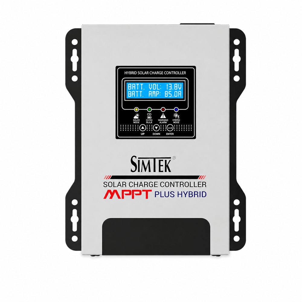 Simtek Mppt 150v 85amp Plus Hybrid Solar Charge Controller Fully Automatic With Dual Lcd & Led Display Auto Detect 12v/24v - 1 Year Warranty