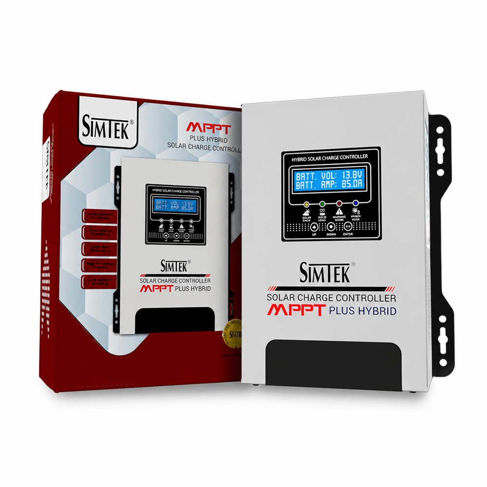 Simtek Mppt 150v 85amp Plus Hybrid Solar Charge Controller Fully Automatic With Dual Lcd & Led Display Auto Detect 12v/24v - 1 Year Warranty - Image 5