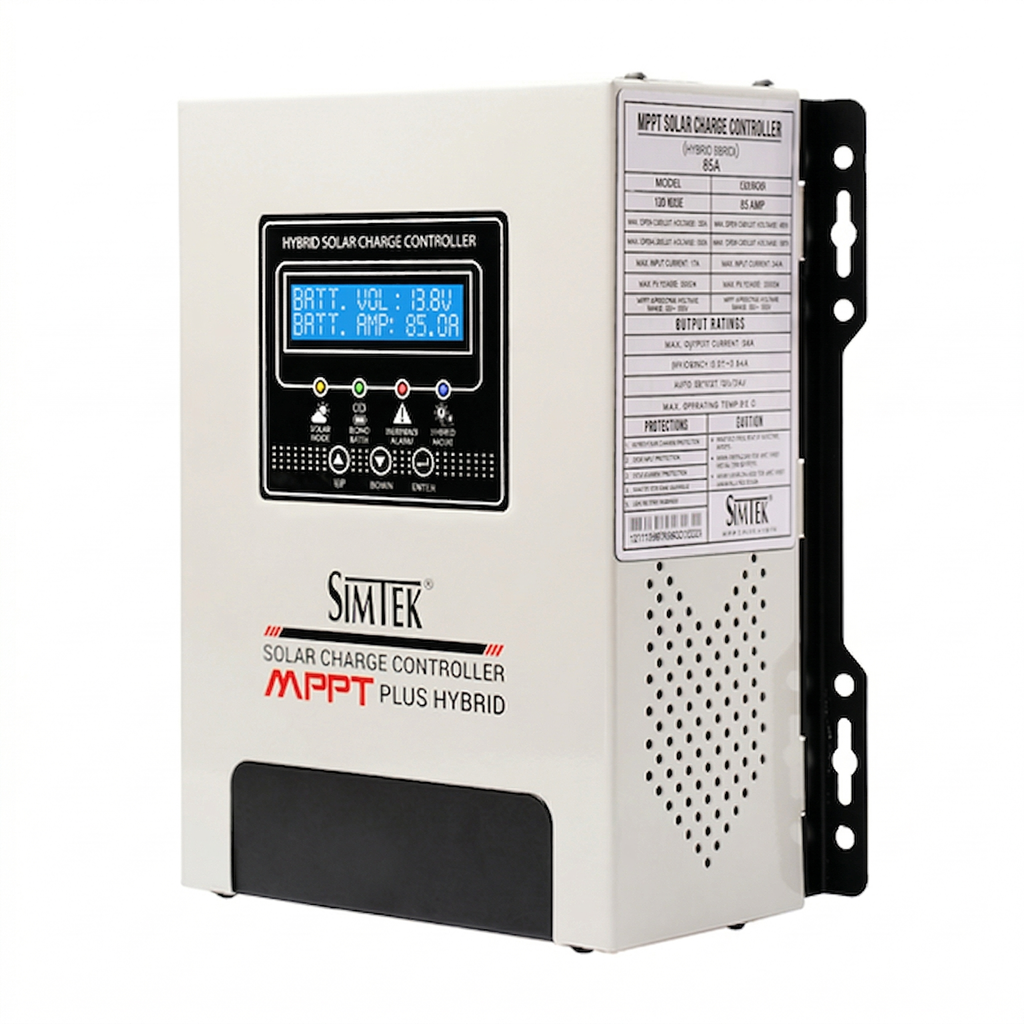 Simtek Mppt 150v 85amp  Plus Hybrid Solar Charge Controller Fully Automatic With Dual Lcd & Led Display Auto Detect 12v/24v - 1 Year Warranty - Image 2