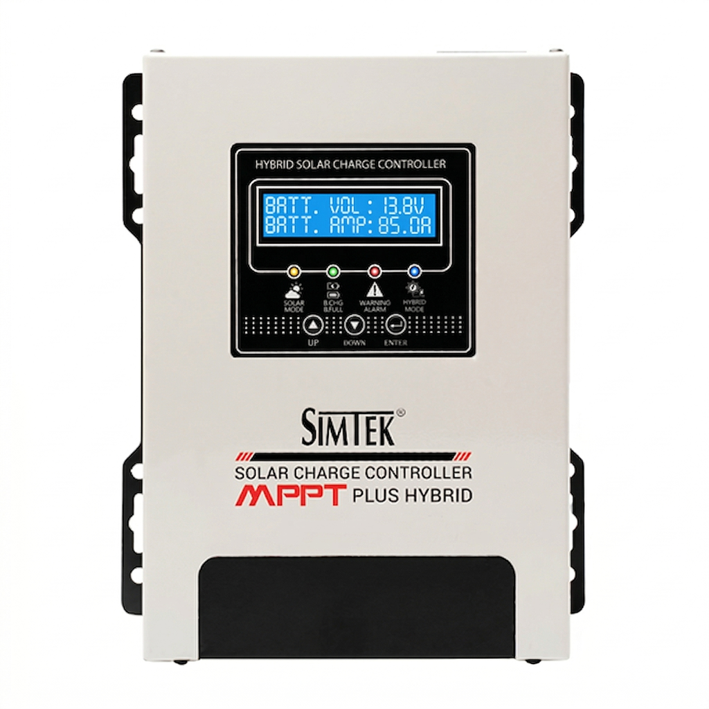 Simtek Mppt 150v 85amp  Plus Hybrid Solar Charge Controller Fully Automatic With Dual Lcd & Led Display Auto Detect 12v/24v - 1 Year Warranty