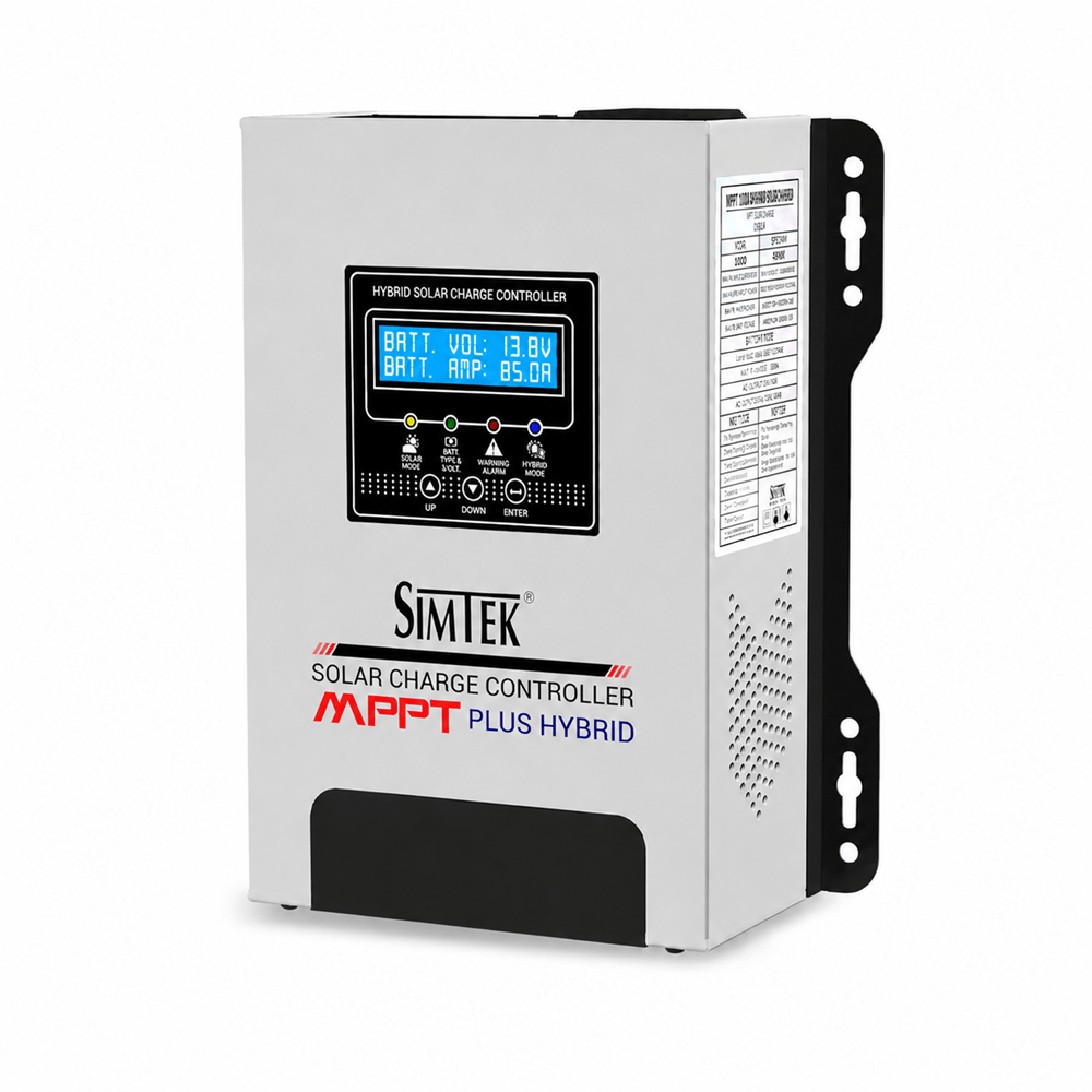 Simtek Mppt 150v 85amp Plus Hybrid Solar Charge Controller Fully Automatic With Dual Lcd & Led Display Auto Detect 12v/24v - 1 Year Warranty - Image 2