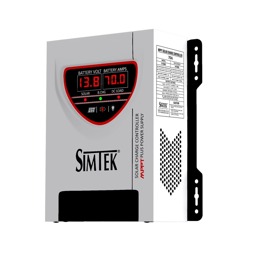 Simtek ECO Series - DC King-70A MPPT Solar Charge Controller – 110 VOC, 70A | 12V/24V | Dual Display | Low Battery Load Cutoff | Works with & without Battery - Image 3