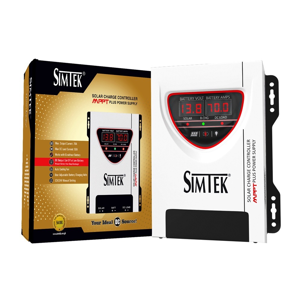 Simtek ECO Series - DC King-70A MPPT Solar Charge Controller – 110 VOC, 70A | 12V/24V | Dual Display | Low Battery Load Cutoff | Works with & without Battery - Image 8