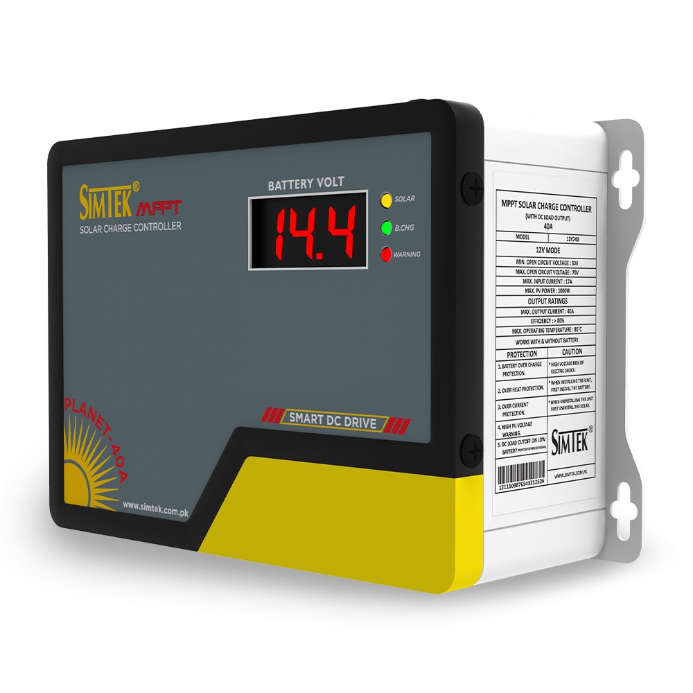 Simtek Planet40 - 40A MPPT Solar Charge Controller – 70 VOC, 40A | 12V | Low Battery Load Cutoff | Works with & without Battery - 3 Months Warranty - Image 6